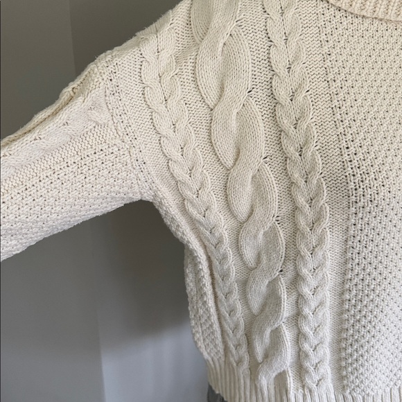 Madewell Cream Cable Knit Turtleneck Sweater - Picture 4 of 5